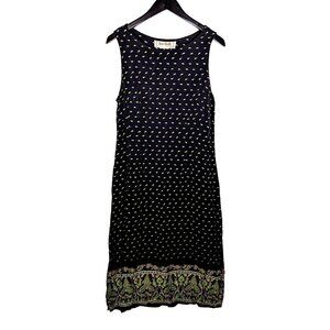 Vintage 1940's LOCO LINDO Size M Sleeveless Bohemian Paisley Tank Dress Midi